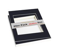 TUKA-i-AKUT 20x Passe-partout da 60x80 cm (per Foto da 40x60 cm), Senza Acidi e Resistente All'invecchiamento, Passepartout per Inquadrare Foto, Poster, Stampe d'Arte, ECC. Nero, TKD9100-60x80-20x