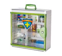 TUKA-i-AKUT 26L Armadietto dei Medicinali con Serratura e 5 Scomparti, Cassetta da Farmacia a Parete e Portatile, Armadietto Pronto Soccorso, Telaio Alluminio, 2 Chiavi, 40x40x17cm, TKD8401-L