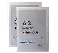 TUKA-i-AKUT 2x A2 Cornice Magnetica per Espositore, Autoadesiva Cornice per Display su Superfici Lisce Solide, Buste per Documenti Poster Cartelli Avvisi, Confezione da 2, Argento TKD8400-A2-2x
