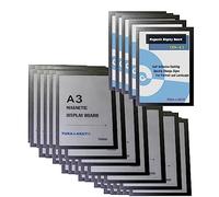 TUKA-i-AKUT 40x A3 Cornice Magnetica per Espositore, Autoadesiva Cornice per Display su Superfici Lisce Solide, Buste per Documenti Poster Cartelli Avvisi, Confezione da 40, Nero TKD8400-A3-40x