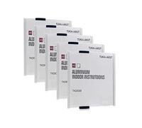 TUKA-i-AKUT 5pz A5 Targa per Porta e Pareti, Alluminio e Acrilico, Porta Scudo, Verticale 149x210 mm Targhetta Fuoriporta Parete, Ufficio Porta Segno, Fissaggio con Viti o Biadesivo. TKD8300-A5-5x