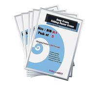 TUKA-i-AKUT 5X A1 Cornice a Scatto in Alluminio Profilo 25 mm, Pieghevoli Cornice a Clip per Poster Foto Display Pubblicitari, Pannello Protezione, Materiale Fissaggio, Color Argento TKD8420-A1-5X