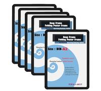 TUKA-i-AKUT 5X A2 Cornice a Scatto in Alluminio Profilo 25 mm, Pieghevoli Cornice a Clip per Poster Foto Display Pubblicitari, con Angoli Arrotondati, Color Nero TKD8421-A2-5X