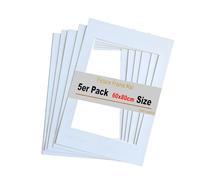TUKA-i-AKUT 5X Passe-partout da 60x80 cm (per Foto da 40x60 cm), Senza Acidi e Resistente All'invecchiamento, Passepartout per Inquadrare Foto, Poster, Stampe d'Arte, ECC. Bianco, TKD9100-60x80-5x