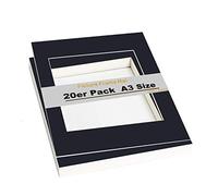 TUKA-i-AKUT 5X Passe-partout da A3 (per Foto da 20,8x29,5 cm), Senza Acidi e Resistente All'invecchiamento, Passepartout per Inquadrare Foto, Poster, Stampe d'Arte, ECC. Nero, TKD9100-A3-5x