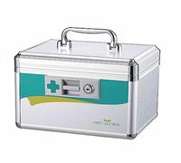TUKA-i-AKUT 7,6L Cassetta per Medicinali con Serratura e Maniglia, Sicura per Bambini, Portatile Scatola di Pronto Soccorso, Armadietti Farmacia Medica Lega di Alluminio, 26x18x17cm, TKD6400-S