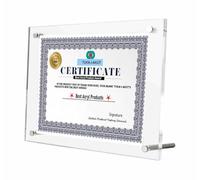 TUKA-i-AKUT Acrilico Cornice Display per A4 Formato, Cristallo Trasparente a Doppio Acrilico Pannello, Cornice Portafoto da Tavolo per Documenti Certificati Volantini Poster, TKD9400-A4-1x