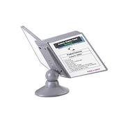 TUKA-i-AKUT Leggio da Tavolo 10 Pannelli A4, Ruotato di 360° e inclinazione Angolo Regolabile, Leggio Espositore Supporto da Tavolo con 10 Espositivi Pannelli di Visualizzazione, Grigio TKD8221 Grey