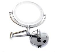 TUKA LED Specchio a Parete cosmetico 7X Ingrandimento, 8.5 Pollici Doppio Specchio Muro, con Spina EU (Tipo F), Specchio Montaggio a Parete, cromata Metallo Reale, LED Illuminato Specchio, TKD3129-7x