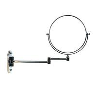 TUKA Specchio a parete da Trucco ø 20 cm, Ingranditori 7X, Vera Metallo Cromato, Doppio Faccia Pieghevole Specchio cosmetico, Specchio da Bagno per Trucco e Rasatura, cromato, TKD3107-7x