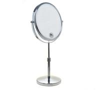 TUKA Specchio Bagno per Trucco 5X Ingranditori, 8" Doppio Specchio Cosmetico Con Piedistallo, ø 20 cm Specchio da Tavolo per Trucco e Rasatura, 2 Facciate Vanity Mirror, Cromato, TKD3114-5x