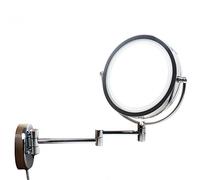 TUKA TKD3129-10x Specchio da parete a LED, ingrandimento 10x ingrandimento, montaggio a parete con viti, specchio illuminato, specchio per il trucco, specchio per la rasatura, normale + zoom 10x