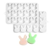 TUKE Stampo in silicone a 15 cavità a forma di coniglio, caramelle, cioccolatini, tartufi, cubetti di ghiaccio, whisky, stampo per fondente, stampo duro per caramelle, praline, gelatina gommosa