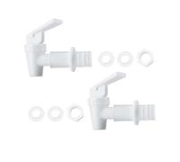 TUKEVA 2 PCS Rubinetto in plastica per birra tanica acqua serbatoio Distributore di bevande per uso domestico per Secchio fermentazione per Produzione di Birra (Bianco, 18mm)
