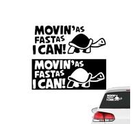 TUKEVA 2 Pezzi Adesivo per Auto con Tartaruga Sticker Tartaruga Divertente per auto Adesivo per auto tartaruga cartone animato Facile da applicare per Finestre,lunotto,cofano,paraurti (Nero Bianco)