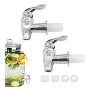 TUKEVA® 2 Pezzi Ricambio per Rubinetto in Materiale PP Imbottigliamento Rubinetto del Secchio di Birra Rubinetto di Scarico per Botte di Pioggia per birra, bicchiere, succhi di caffè (Argento)