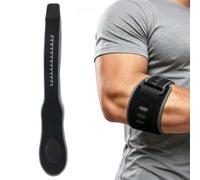 TUKEVA Fascia da tennis Elbow, con cuscinetto regolabile (bordo grigio) | Gomitiere epicondilite regolabile con imbottitura, fasciatura leggera, gomito tendinite confortevole per tennis golf
