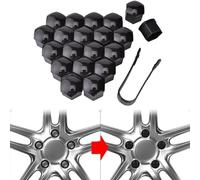 TUKNN Tappi Copridado Ruota 21mm,Copribulloni Auto,Copri Dadi Bullone Ruota,Coperchio Dado Ruota Auto,Copri Bulloni Cerchi Auto,Tappi Dadi Ruota Cerchione,Copri Dado per Bullone Ruot,Nero,20 Pezzi