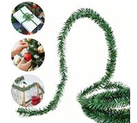 TUKRKRS 132 Ft (0.28″) Mini Artificial Pine Greenery Roping Garland - Ultra-Thin Wired Mini Pine Stems for Christmas Crafts, Outdoor & Indoor Holiday Decoration, Dollhouse Table Runner