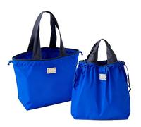 TUKRKRS 2PACK Reusable Grocery Bags Large and Foldable, Multi-Purpose Reusable Shopping Tote Bags for Market, Storage or Picnic Use, Heavy Duty Holds 35 lbs, 17.3 × 16.5 × 3.9 in(Blu)