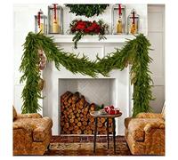 TUKRKRS 6FT Cedar Christmas Garland for Mantle -Norfolk Garland with Lights, Artificial Greenery Cedar Garland for Fireplace, Stair Railing, Wall, Indoor Outdoor Xmas Decor