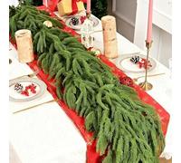 TUKRKRS 9FT Cedar Christmas Garland for Mantle -Norfolk Garland with Lights, Artificial Greenery Cedar Garland for Fireplace, Stair Railing, Wall, Indoor Outdoor Xmas Decor