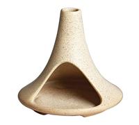 TUKRKRS Ceramic Palo Santo Holder Sage Smudge Bowl - Windproof Ash Catcher Burner - Heat Resistant Pottery Incense Chimney for Meditation Yoga Home Decor(Light Yellow)