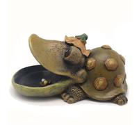 TUKRKRS Creative Big Mouth Turtle Statue Ashtray - Unique Hand Painted Resin Figurine Cigarette Ash Holder, Windproof Ashtrays for Funny Desk Decoration for Office & Balcony