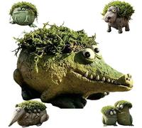 TUKRKRS Crocodile Garden Statue Resin Animal Outdoor Decor Succulent Planter Accent(Crocodile)