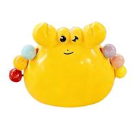 TUKRKRS Cute Crab Fruit Fork Set with Holder Reusable Dessert Picks Creative Animal Shape Appetizer Forks Colorful Salad Toothpicks for Party Kitchen Gadget Gift(Yellow)