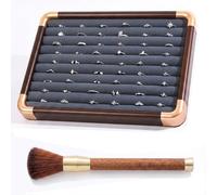 TUKRKRS Mother’s Day Gift Stackable Jewelry Organizer Tray, Leather Case with Soft Brush, Multiple Sections for Mom’s Rings Earrings, A Place for Her Treasures(54-slot ring tray)