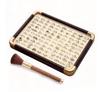 TUKRKRS Mother’s Day Gift Velvet Jewelry Organizer Tray, Stackable Wooden Case with Soft Premium Lining and Rounded Edges, for Rings Necklaces Earrings Bracelets, Gift Box(Caja para anillos)