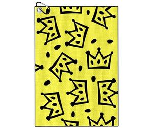 TUKRKRS Natural Tone Golf Towel 15.75x23.62 Inch with Carabiner Clip, Microfiber Cellular Texture, Absorbent Quick Dry, Earthy Color for Eco-Conscious Golfers(Yellow)