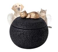 TUKRKRS Pet Urns for Dogs, Keepsake Urn for Dog, Small Keepsake urns, Mini urns for Dogs,Pet Memorial Gifts, Sympathy Gift for Dog Lovers, Handcrafted Wooden Box,5x4.7inch(Black Kitten)