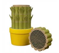 TUKRKRS Universal Knife Holder Without Slots 3D Printed Cylinder Storage Rack for Kitchen Utensils Scissors Stationery Unique Cactus Design Space Saver