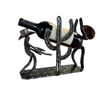TUKRKRS Western Cowboy Wine Bottle Holder - Rustic Cactus Wine Rack Countertop Decor - Decorative Southwestern Metal Wine Stand for Home Bar, Kitchen, Patio Centerpiece