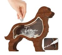 TUKRKRS Wooden Dog Memorial Box - Unique Dog Shape Fur & Ashes Storage Keepsake for Hair, Tiny Teeth or Small Relics, Ideal Tabletop Decor to Celebrate The Love for Your Pet