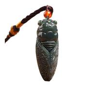TUKRPQMRI Collana, Feng Shui Amuleto Cicala Pendente Collana Pietra preziosa Naturale Hetian Giada Cristallo Pendente Cristallo Quarzo Ciondoli Talismano for Prosperità Soldi Buoni Unisex Verde/557
