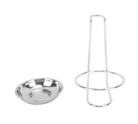 TUKRPQMRI Supporto verticale for mestoli da zuppa in acciaio inox, poggia cucchiai, facile accesso agli utensili da cucina, supporto for pentole da cucina, pentola calda /190(Silver with 1 Plate)