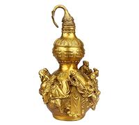TUKRPQMRI Zucca Bagua in ottone dorato Ornamenti di zucca in rame Otto immortali che attraversano la zucca di mare Zucca con coperchio aperto, divinità taoiste Feng Shui/750(36CM)