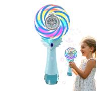 tulahkomen Bubble Wand Machine - Bacchetta per bolle per bambini, ricaricabile, con luci che cambiano le luci, per compleanni, aule, carnevale, matrimoni, giochi all'aperto