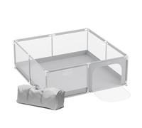 Tulano Cozy 28 Box per Bambini 180x200 cm - da 6 a 36 mesi - Recinto Neonato con Fondo - Struttura in Metallo - Rete Traspirante - Porta con Cerniera - Borsa Inclusa - Casa e Giardino - Grigio