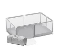 Tulano Cozy - Box da gioco XXL per bambini e neonati, grande, pieghevole, con tappetino e borsa per il trasporto, spazio di gioco sicuro per casa e in viaggio, 150 x 180 cm, grigio