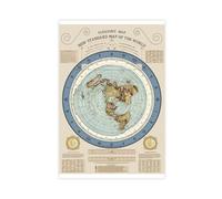 TULAOJI Gleason's New Standard Map of the World Flat Earth Map Print Poster su tela per camera da letto, decorazione per ufficio, camera da letto, regalo, senza cornice, stile 5, 60 x 90 cm