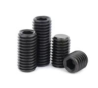 TULDYS 10/25 pezzi M4 M5 M6 M7 M8 M9 M10 M12 304 acciaio inossidabile 12.9 DIN913 filettatura fine esagono incassato testa piatta bullone senza testa vite di fissaggio(12.9 grade steel,25pcs M5x0.5x4)