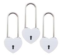 Tulead, mini serrature decorative lucchetti per taccuino, lucchetti per bagagli Cuore, Bianco