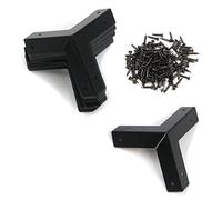 Tulead - Protezioni angolari in ferro a forma di L, 3,3 x 0,9 cm, 20 pezzi con chiodi di montaggio