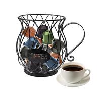 TULEBOLIAN Cestello Portaoggetti per Caffè,Cestello Porta caffè Porta Capsule caffè con Manico,Porta Cialde da Caffè,Tazzone Porta Cialde Caffè per Bancone, Casa, Ufficio