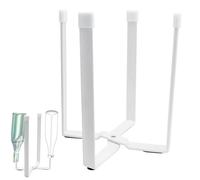 TULEBOLIAN Scolabottiglie Scolapiatti Pieghevole, Scola Borracce, Scolabottiglie per 4 Bottiglie di Vetro e Biberon, Bianco