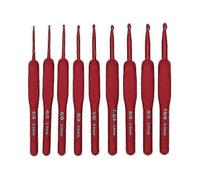 Tulip Etimo Red Crochet Hook with Comfort Grip Smooth Hook Tip Easy Grip 15 Sizes (3.5) 1 Pack Edition 0618